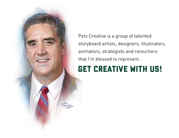 Petzcreative, Storyboards, design, illustrations, company, retouching, animation, artwork, artist rep, creativity, creative