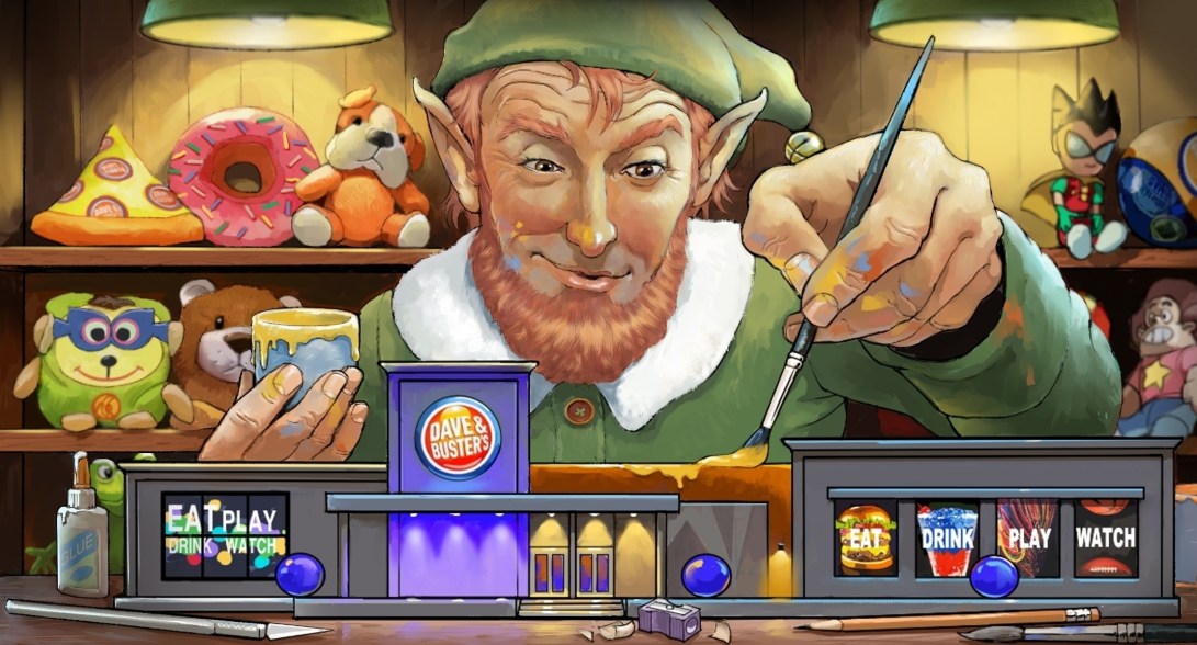dave n busters elf art